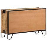 Sideboard 100x31x60 cm Solid Rough Mango Wood - 45-Degree Angle