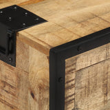 Sideboard 100x31x60 cm Solid Rough Mango Wood - Rear View