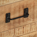 Sideboard 100x31x60 cm Solid Rough Mango Wood - Close-Up Angle