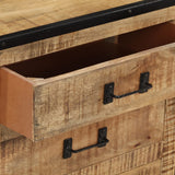 Sideboard 100x31x60 cm Solid Rough Mango Wood - Low Angle