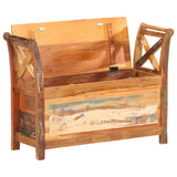 Hall Bench 103x33x72 cm Solid Reclaimed Wood - Top-Down View