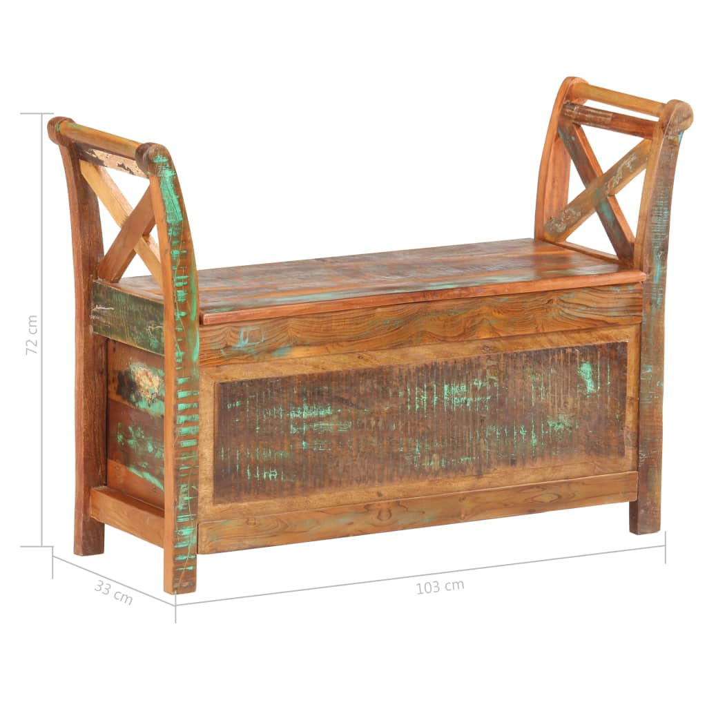 Hall Bench 103x33x72 cm Solid Reclaimed Wood