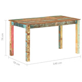 Dining Table Solid Reclaimed Wood 140x70x76 cm - Close-Up Angle