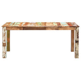 Dining Table Solid Reclaimed Wood 180x90x76 cm - Front View