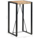 Bar Table 60x60x110 cm Solid Mango Wood - 45-Degree Angle