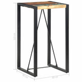 Bar Table 60x60x110 cm Solid Reclaimed Wood - 45-Degree Angle