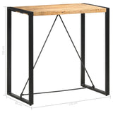 Bar Table 110x60x110 cm Solid Mango Wood - 45-Degree Angle