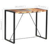 Bar Table 140x70x110 cm Solid Reclaimed Wood - 45-Degree Angle