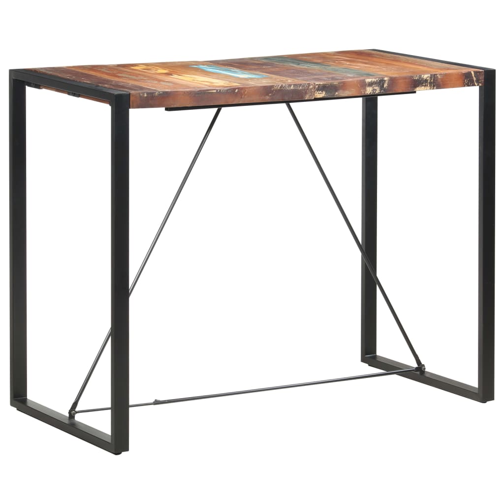 Bar Table 140x70x110 cm Solid Reclaimed Wood