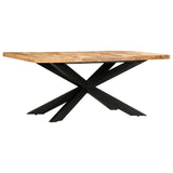 Dining Table 180x90x76 cm Solid Rough Mango Wood - Rear View