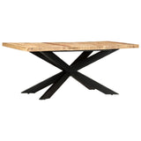 Dining Table 180x90x76 cm Solid Rough Mango Wood - Close-Up Angle