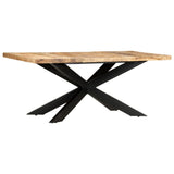 Dining Table 180x90x76 cm Solid Rough Mango Wood - Low Angle
