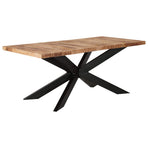 Dining Table 180x90x76 cm Solid Rough Mango Wood