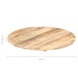 Table Top Solid Mango Wood Round 15-16 mm 50 cm - Side View