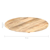Table Top Solid Mango Wood Round 15-16 mm 70 cm - Side View