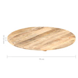 Table Top Solid Mango Wood Round 15-16 mm 80 cm - Side View