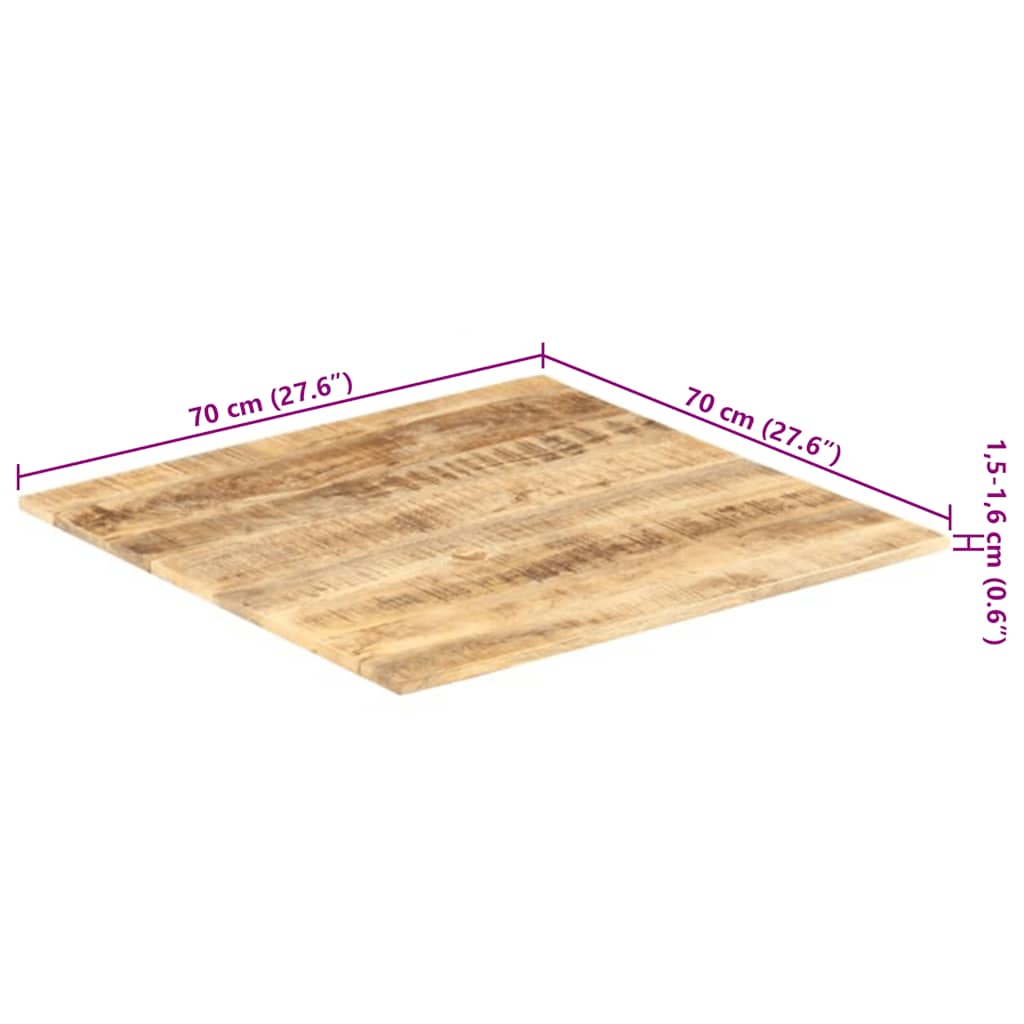 Table Top Solid Wood Mango 15-16 mm 70x70 cm
