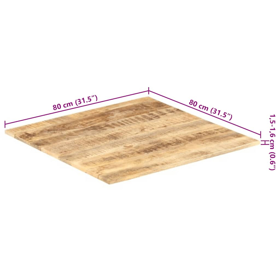 Table Top Solid Wood Mango 15-16 mm 80x80 cm
