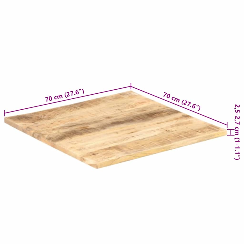 Table Top Solid Wood Mango 25-27 mm 70x70 cm