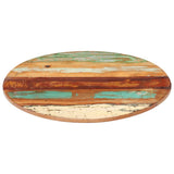 Round Table Top 50 cm 15-16 mm Solid Reclaimed Wood - Front View
