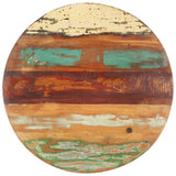 Round Table Top 50 cm 15-16 mm Solid Reclaimed Wood - Side View