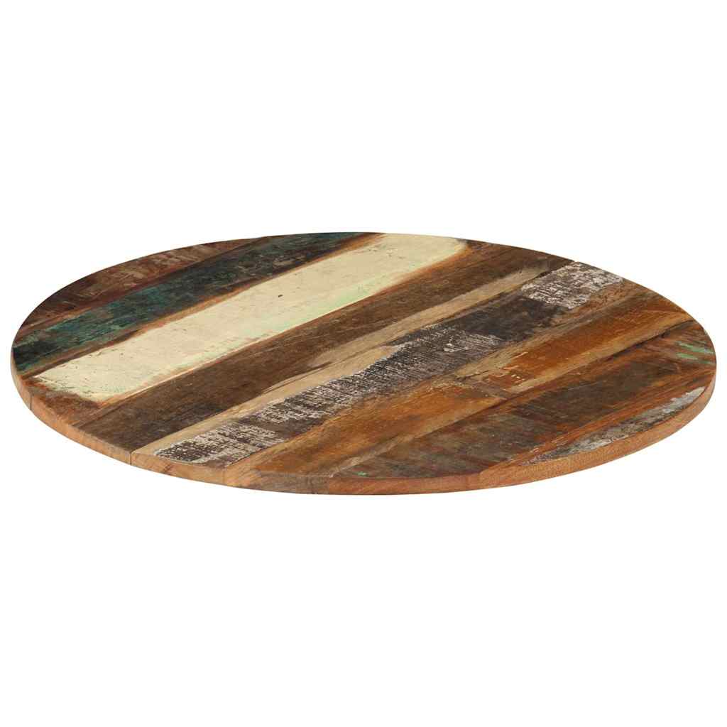 Round Table Top 60 cm 15-16 mm Solid Reclaimed Wood