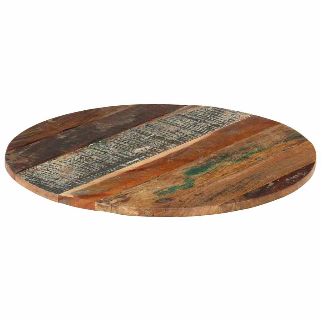 Round Table Top 60 cm 15-16 mm Solid Reclaimed Wood