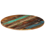 Round Table Top 80 cm 15-16 mm Solid Reclaimed Wood - Rear View