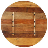 Round Table Top 80 cm 15-16 mm Solid Reclaimed Wood - Low Angle