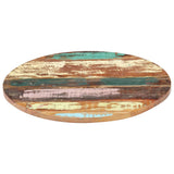 Round Table Top 50 cm 25-27 mm Solid Reclaimed Wood - Front View