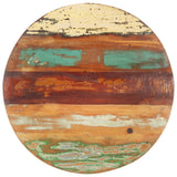 Round Table Top 50 cm 25-27 mm Solid Reclaimed Wood - Side View