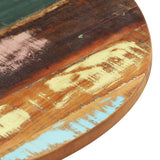 Round Table Top 50 cm 25-27 mm Solid Reclaimed Wood - Top-Down View