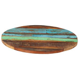 Round Table Top 60 cm 25-27 mm Solid Reclaimed Wood - Front View
