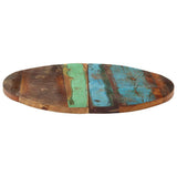 Round Table Top 60 cm 25-27 mm Solid Reclaimed Wood - Side View
