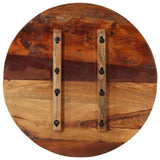 Round Table Top 60 cm 25-27 mm Solid Reclaimed Wood - Top-Down View
