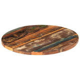 Round Table Top 60 cm 25-27 mm Solid Reclaimed Wood - Rear View