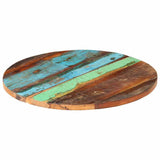 Round Table Top 60 cm 25-27 mm Solid Reclaimed Wood - Close-Up Angle