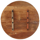 Round Table Top 70 cm 25-27 mm Solid Reclaimed Wood - Top-Down View
