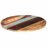 Round Table Top 80 cm 25-27 mm Solid Reclaimed Wood - Low Angle