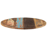 Round Table Top 80 cm 25-27 mm Solid Reclaimed Wood - Side View