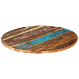 Round Table Top 80 cm 25-27 mm Solid Reclaimed Wood - Rear View