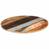 Round Table Top 80 cm 25-27 mm Solid Reclaimed Wood - Close-Up Angle