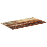 Rectangular Table Top 60x100 cm 15-16 mm Solid Wood Reclaimed - Top-Down View