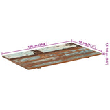 Rectangular Table Top 60x100 cm 15-16 mm Solid Wood Reclaimed - Extra Image