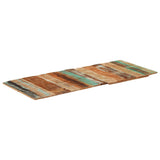 Rectangular Table Top 60x140 cm 15-16 mm Solid Wood Reclaimed - Rear View