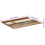 Rectangular Table Top 70x90 cm 15-16 mm Solid Wood Reclaimed - Extra Image