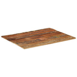 Rectangular Table Top 70x90 cm 15-16 mm Solid Wood Reclaimed - Top-Down View