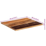 Rectangular Table Top 60x70 cm 25-27 mm Solid Wood Reclaimed