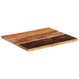 Rectangular Table Top 60x70 cm 25-27 mm Solid Wood Reclaimed - Side View