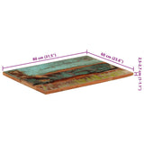 Rectangular Table Top 60x80 cm 25-27 mm Solid Wood Reclaimed